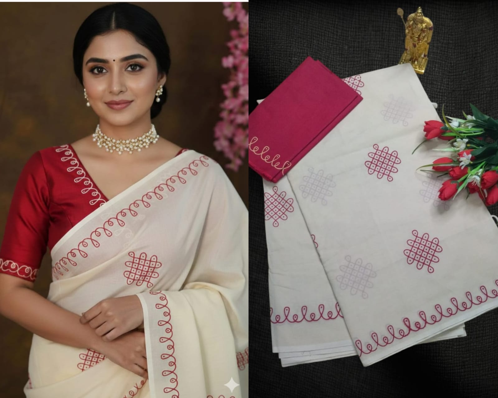 premium designer silky south cotton sarees* curated with unique designs.