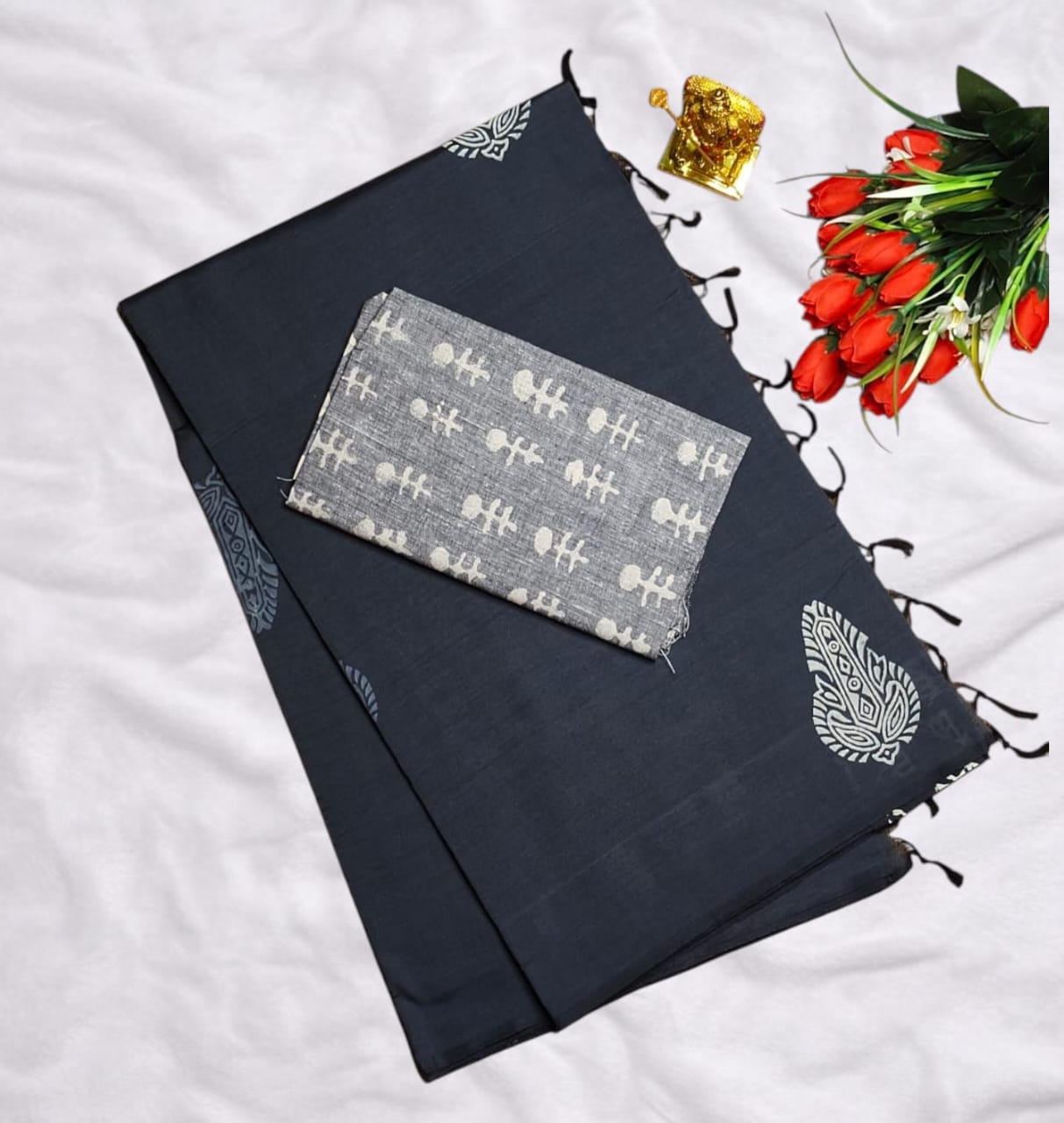 premium designer silky south cotton sarees* curated with unique designs. - Image 7