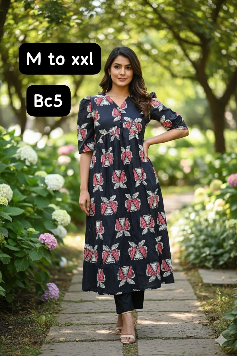 Premium quality KALAMKARI COTTON UMBRELLA Top with matching pants