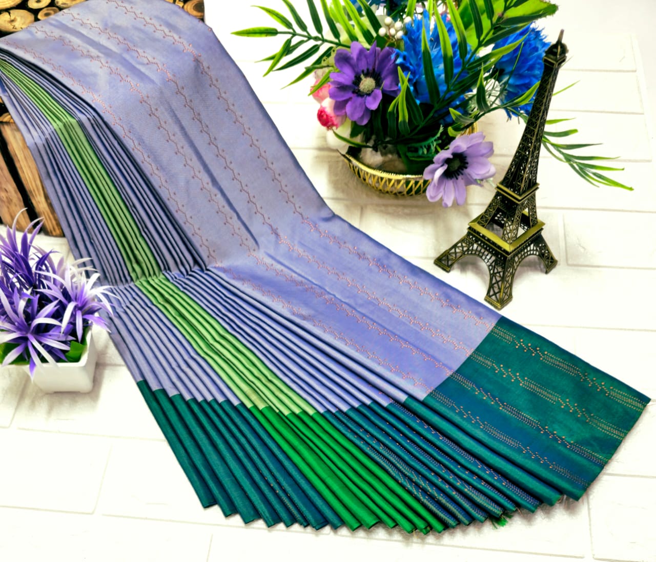 Grand soft silks wedding and party wear Silk sarees - Image 5