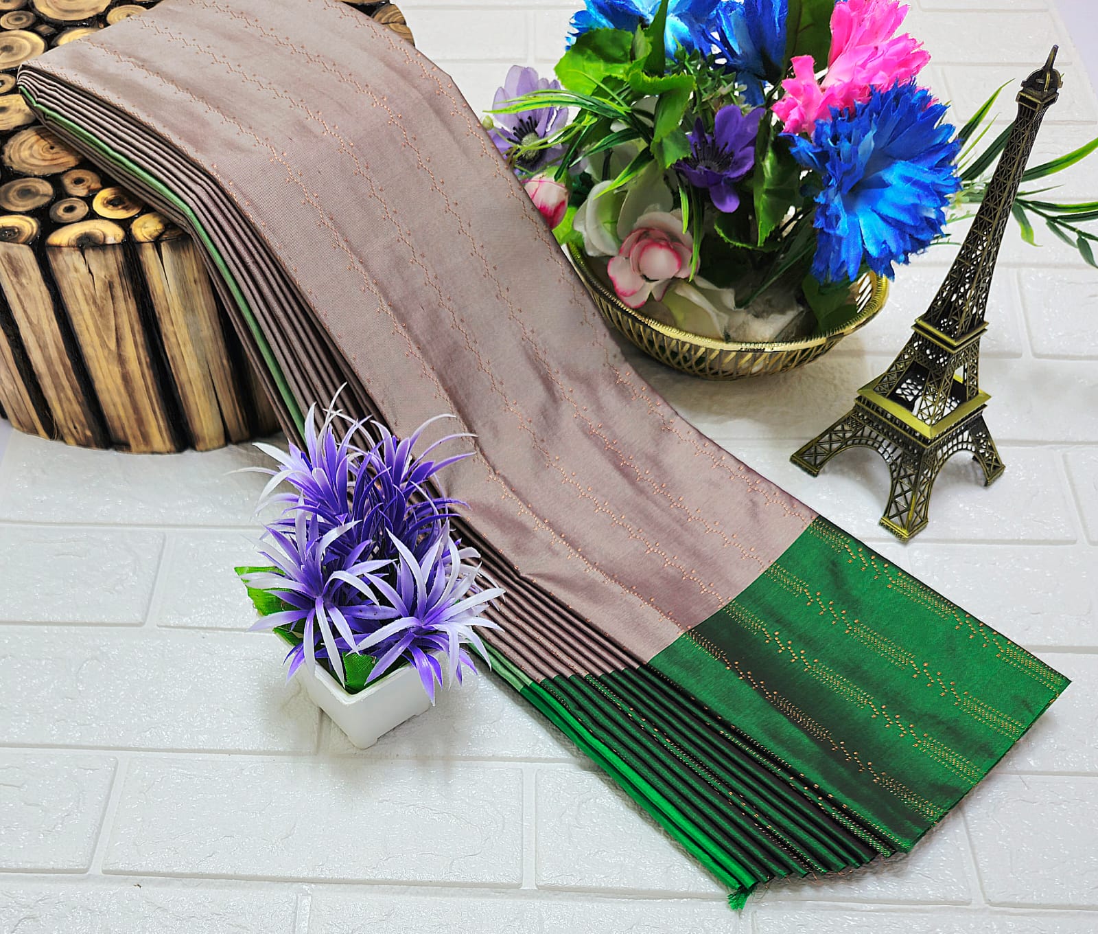 Grand soft silks wedding and party wear Silk sarees - Image 3