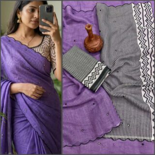 PREMIUM COTTON SAREES WITH KOLAM DESIGN