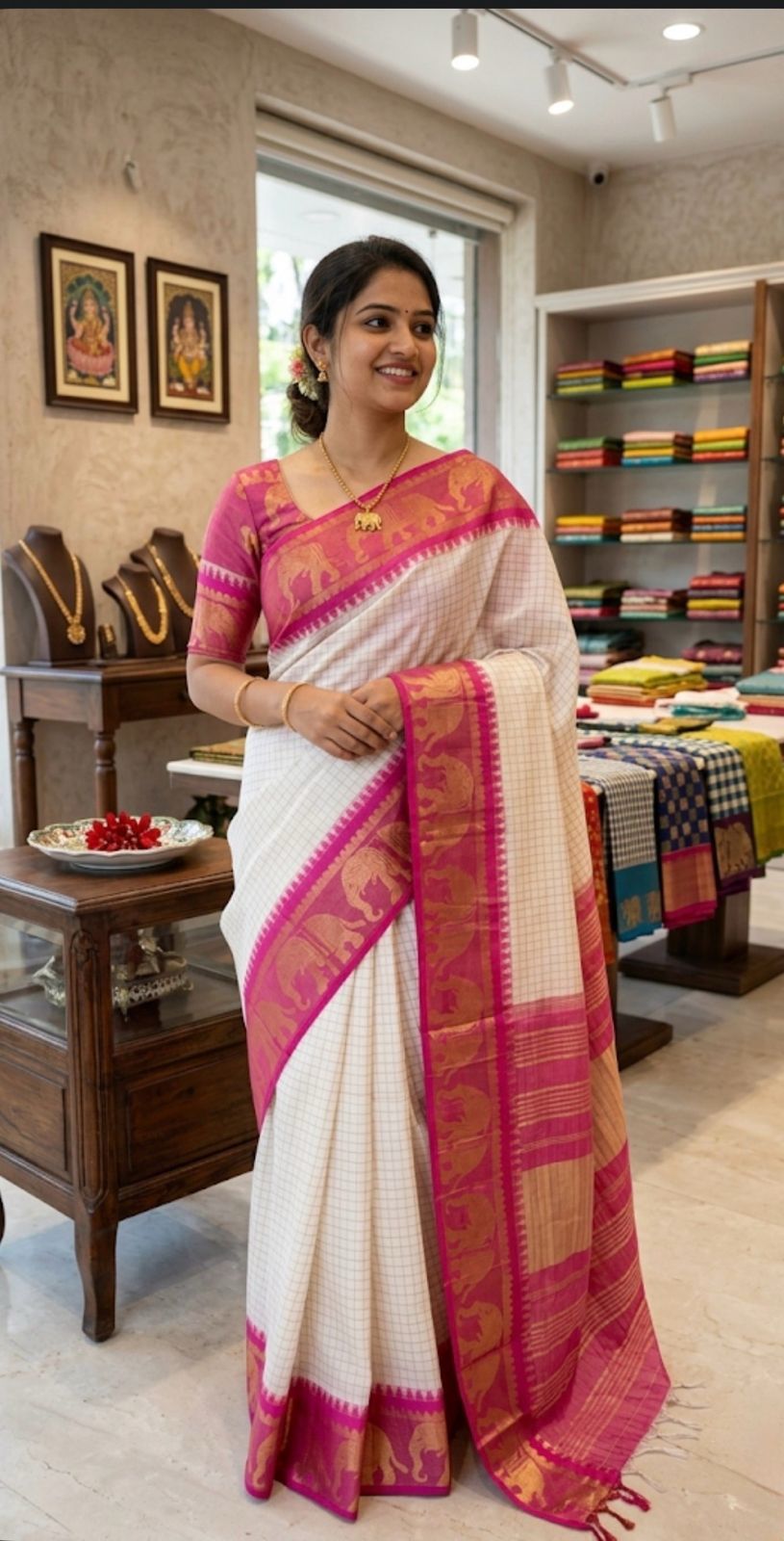CHECKED SILK SAREES-2