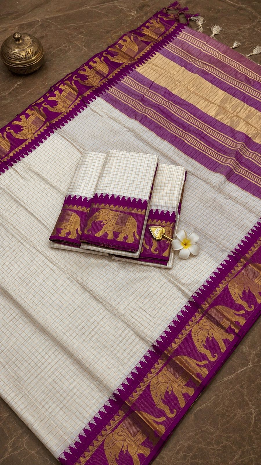 CHECKED SILK SAREES-2 - Image 2