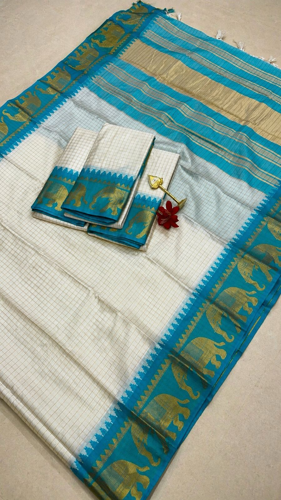 CHECKED SILK SAREES-2 - Image 4