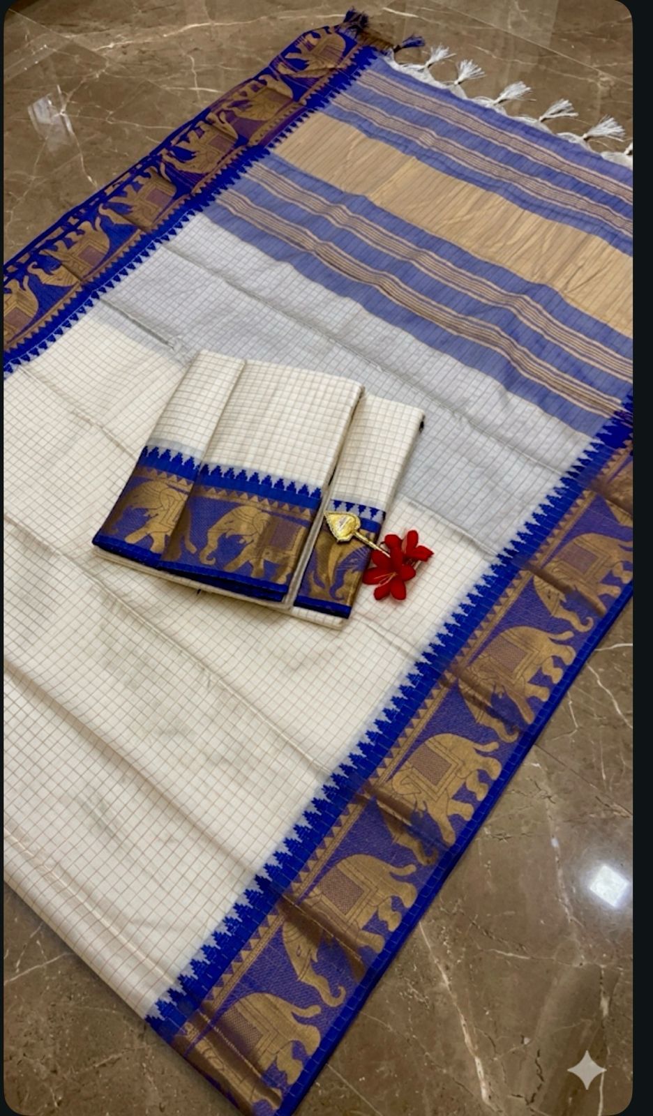 CHECKED SILK SAREES-2 - Image 5
