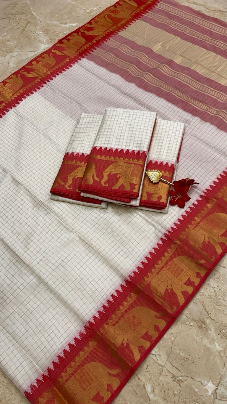CHECKED SILK SAREES-2 - Image 6