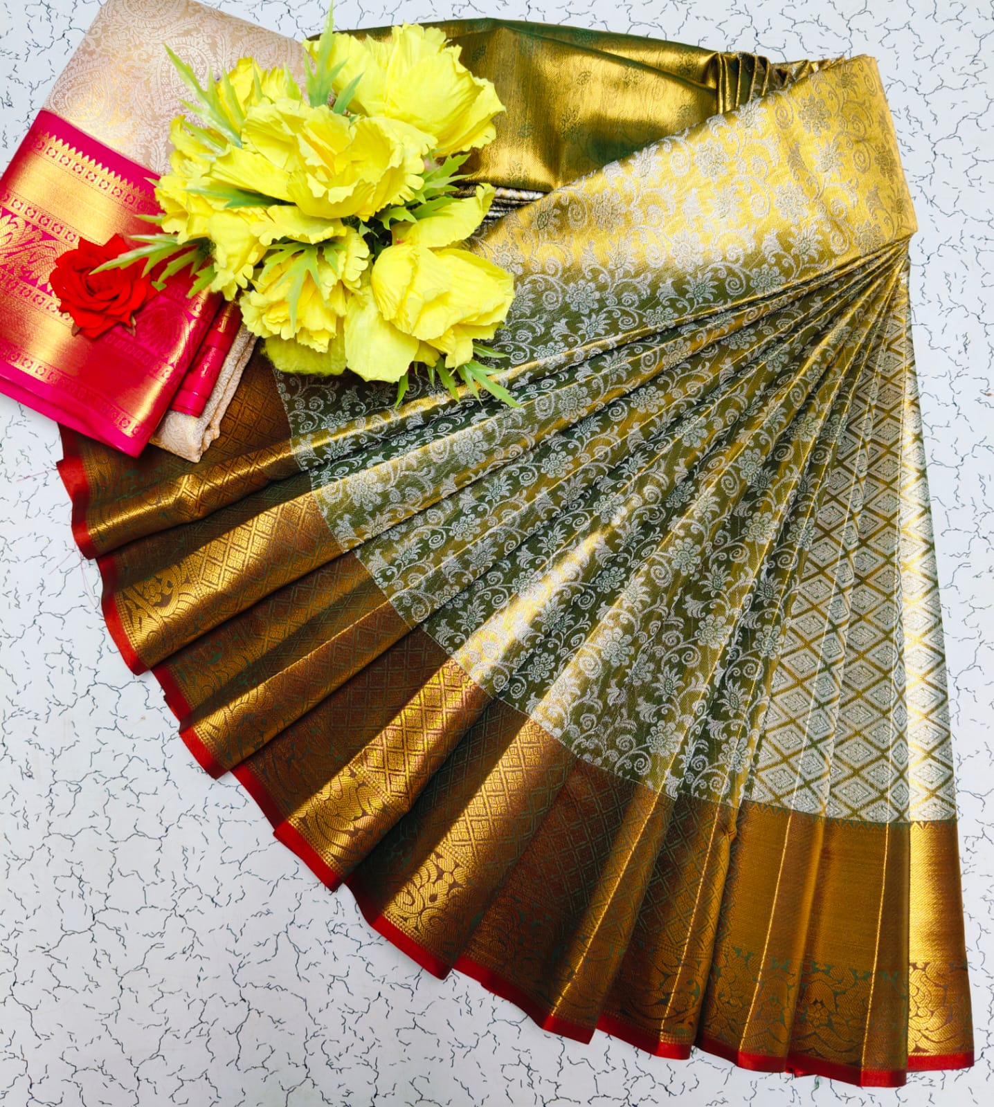 SPECIAL TISSUE WEDDING SILK SAREES - Image 7
