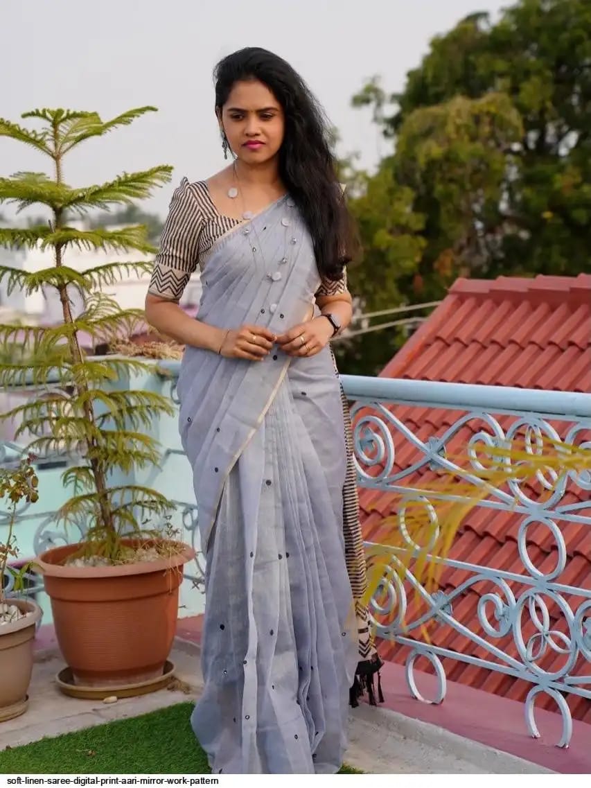 LINEN COTTON SAREES - Image 5
