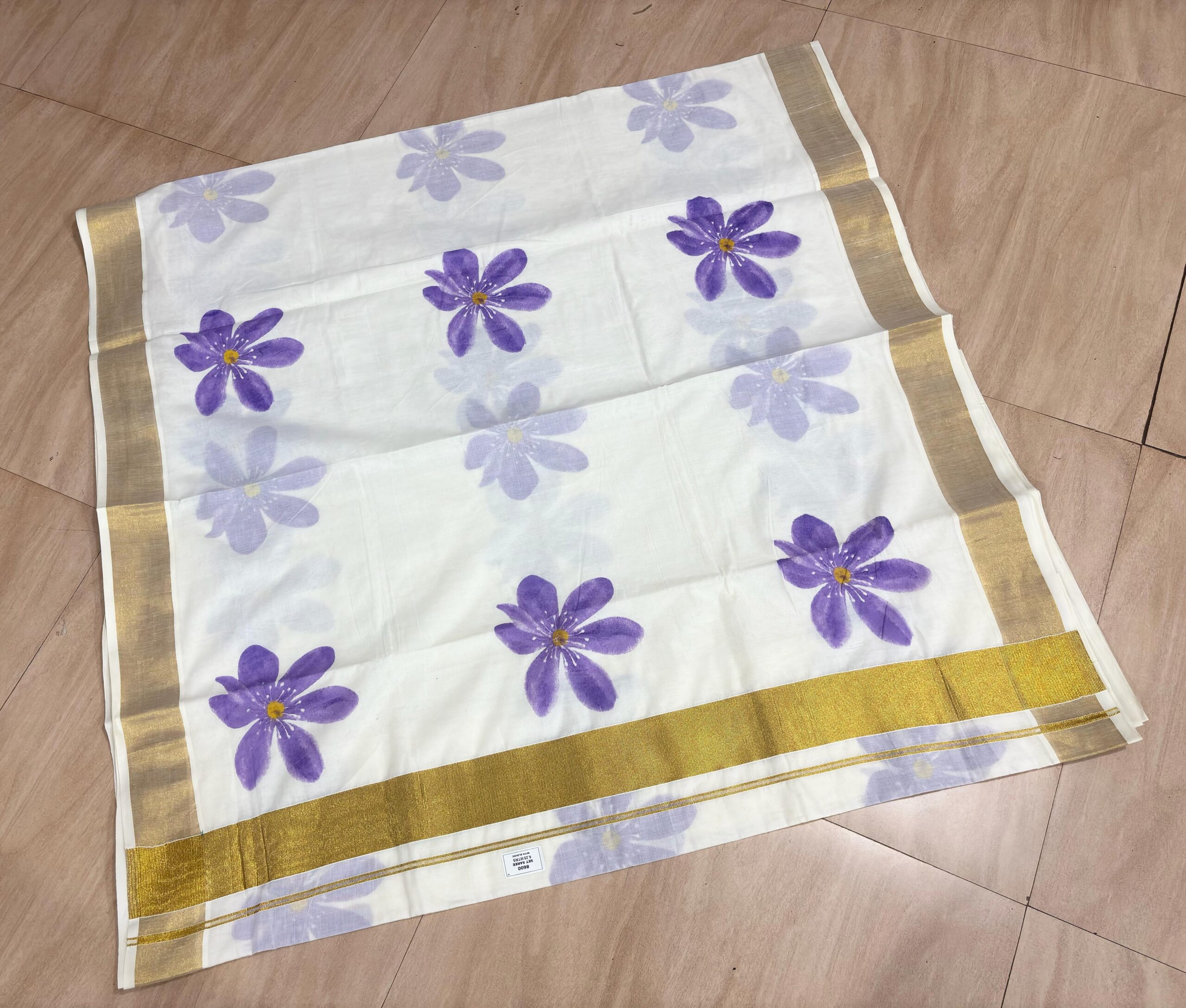KERALA FLORAL PRINTED COTTON SAREES - Image 8