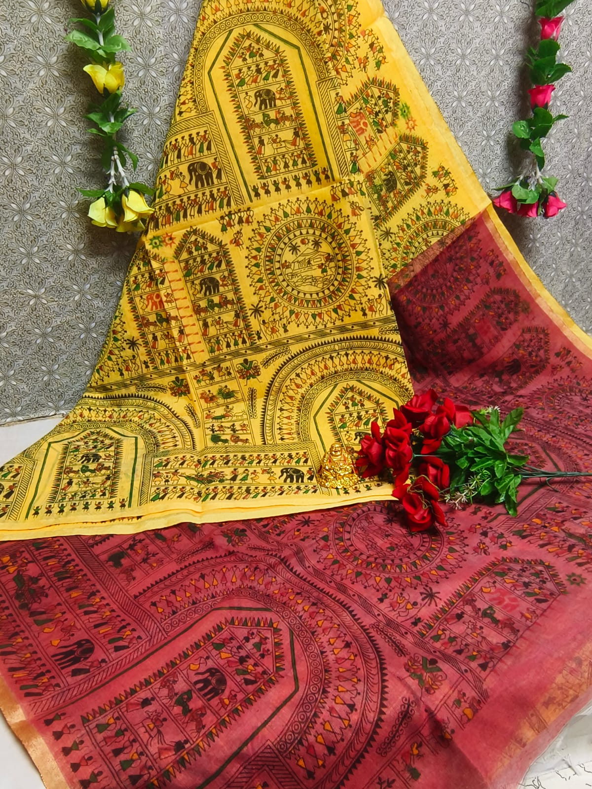 SILK COTTON DIGITAL PRINTING SAREES - Image 5