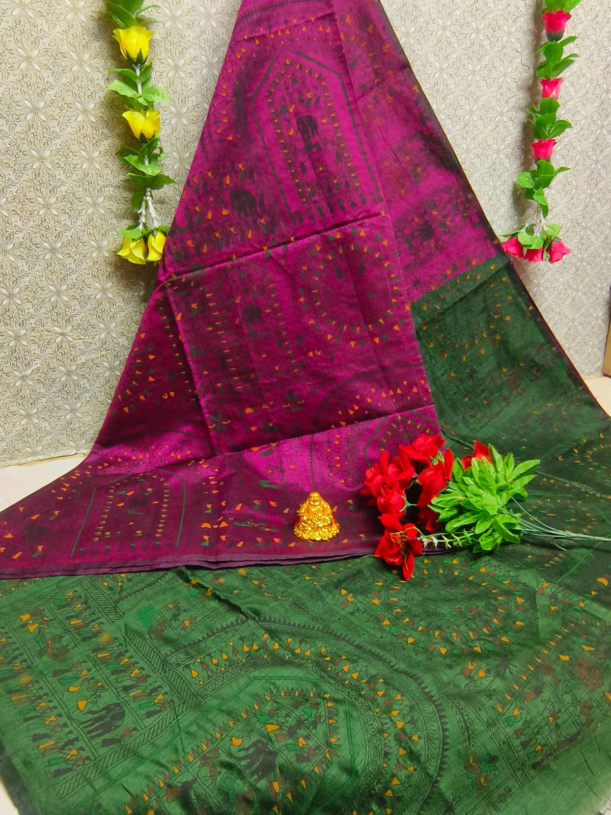 SILK COTTON DIGITAL PRINTING SAREES - Image 2